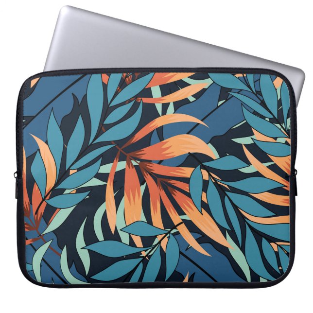 Pastel Tropical Abstract Botanicals Laptop Sleeve (Front)