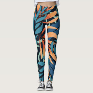 Pastel Tropical Abstract Botanicals Leggings