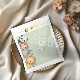 Pastel Tropical Baby Shower Jungle Safari Animals  Favour Bags