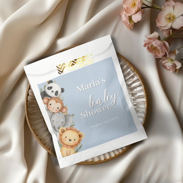 Pastel Tropical Baby Shower Jungle Safari Animals  Favour Bags (Creator Uploaded)