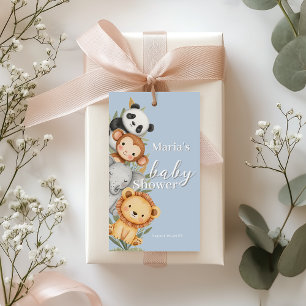 Pastel Tropical Baby Shower Jungle Safari Animals  Gift Tags