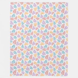 Pastel Tropical Leaves Fleece Blanket