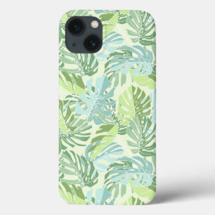 Pastel Tropical Palm Leaves iPhone 13 Case