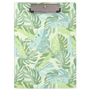 Pastel Tropical Palm Leaves Clipboard