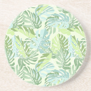 Pastel Tropical Palm Leaves Coaster