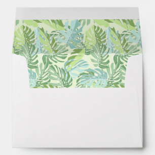 Pastel Tropical Palm Leaves Envelope