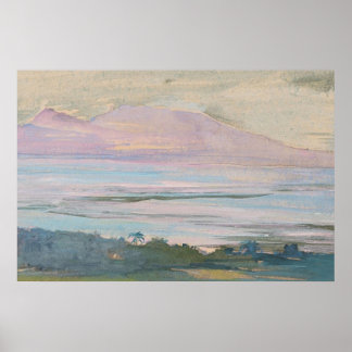 Pastel Tropical Seascape Art Poster