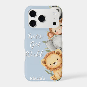 Pastel Tropical Wild One Jungle Safari Animals 