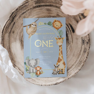 Pastel Tropical Wild One Jungle Safari Animals 