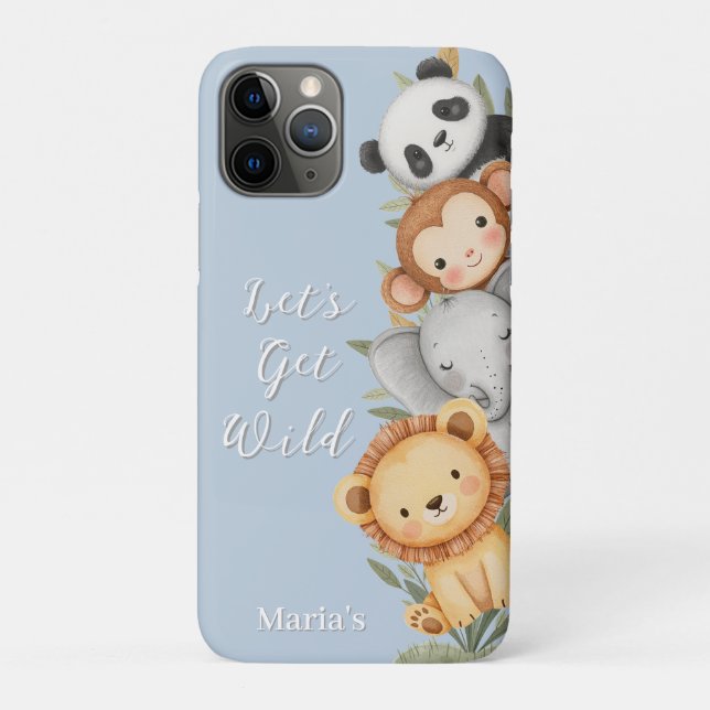 Pastel Tropical Wild One Jungle Safari Animals  Case-Mate iPhone Case (Back)