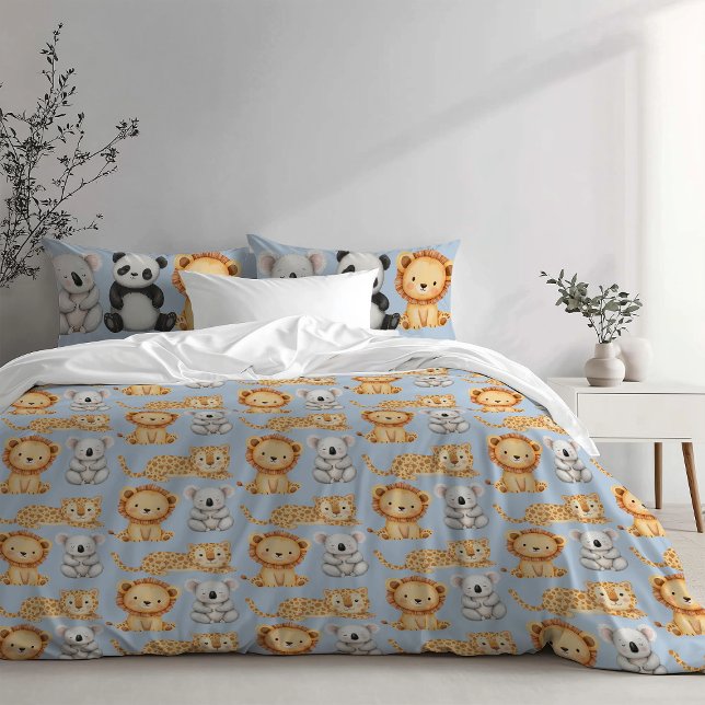 Pastel Tropical Wild One Jungle Safari Animals  Pillowcase (Creator Uploaded)