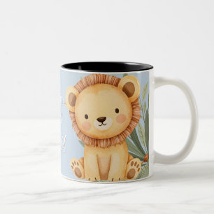 Pastel Tropical Wild One Jungle Safari Animals Two-Tone Coffee Mug