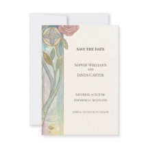 Pastel Tulip Art Nouveau Save The Date