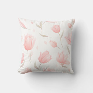 Pastel Tulip Flowers Pillow