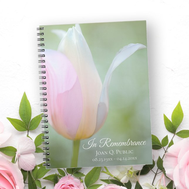 Pastel Tulip Spring Funeral Memorial Guest Book (Creator Uploaded)