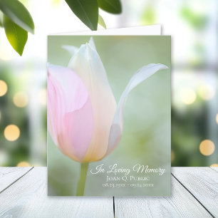 Pastel Tulip Spring Funeral Memorial Sympathy Thank You Card