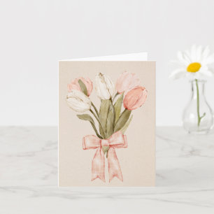 Pastel tulips flowers card