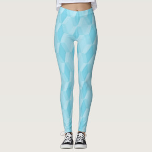 Pastel turquoise diamond pattern leggings