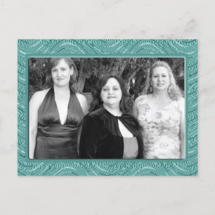 pastel turquoise frame postcard