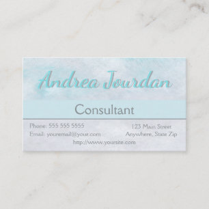 Pastel Turquoise & Grey Business Card