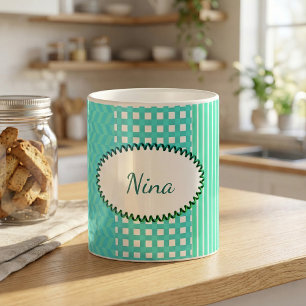 Pastel Turquoise Pattern Mix Coffee Mug