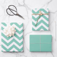 Pastel Turquoise & White Chevron Wedding Birthday