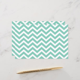 Pastel Turquoise & White Chevron Wedding Cardstock