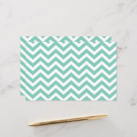 Pastel Turquoise & White Chevron Wedding Cardstock