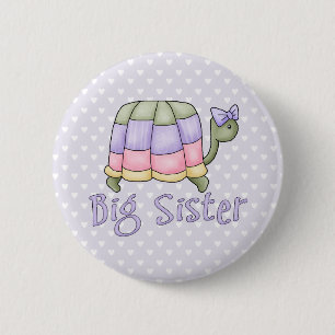 Pastel Turtle Big Sister 6 Cm Round Badge