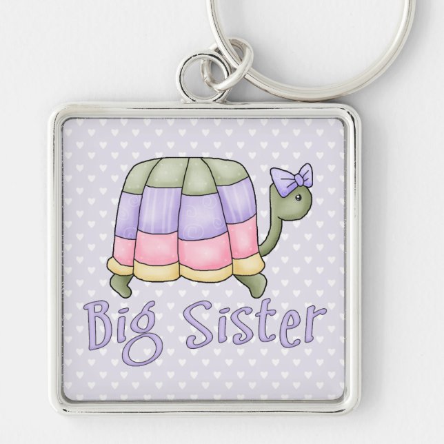 Pastel Turtle Big Sister Key Ring (Front)