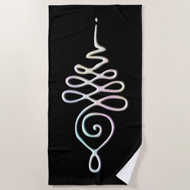 Pastel Unalome  Beach Towel (Front)