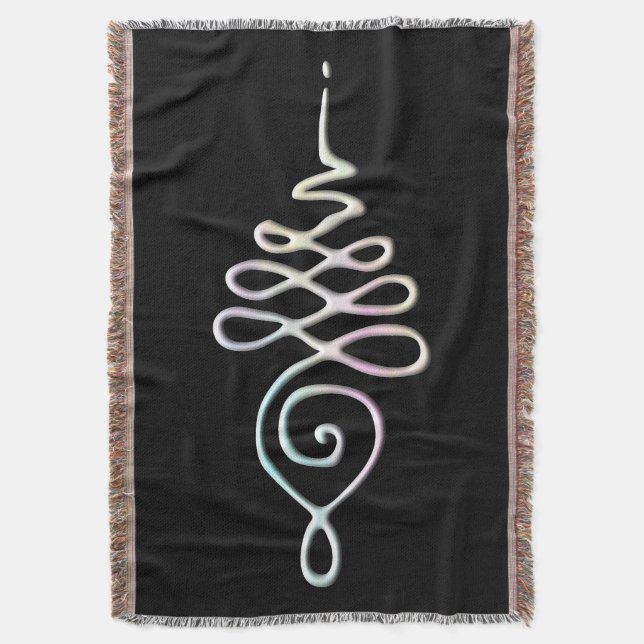 Pastel Unalome Throw Blanket (Front Vertical)