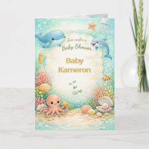 Pastel Under the Sea Baby Shower Neutral Ocean Invitation