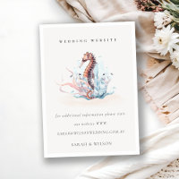 Pastel Underwater Seahorse Coral Wedding Website