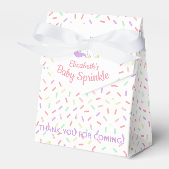 Pastel Unicorn Baby Sprinkle Favour Box (Front Side)
