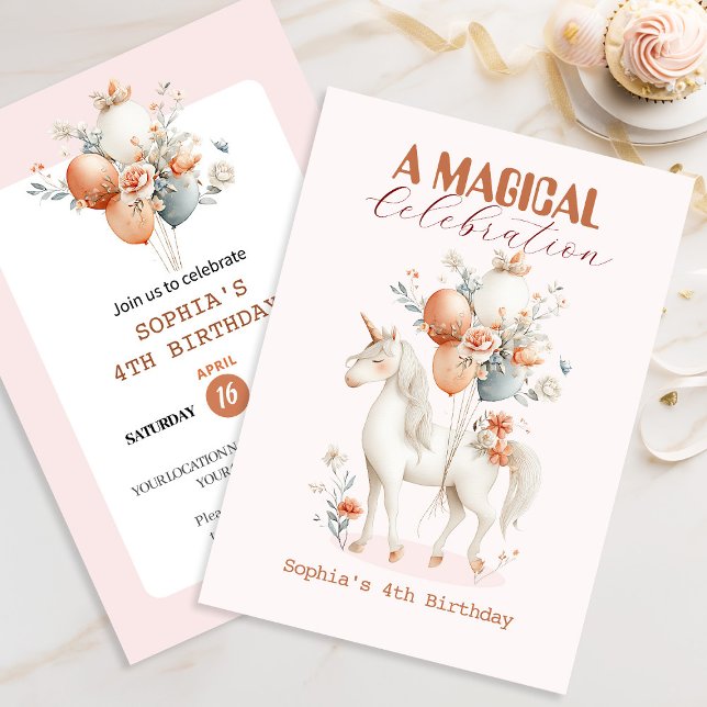 Pastel Unicorn Birthday Invitation (Creator Uploaded)