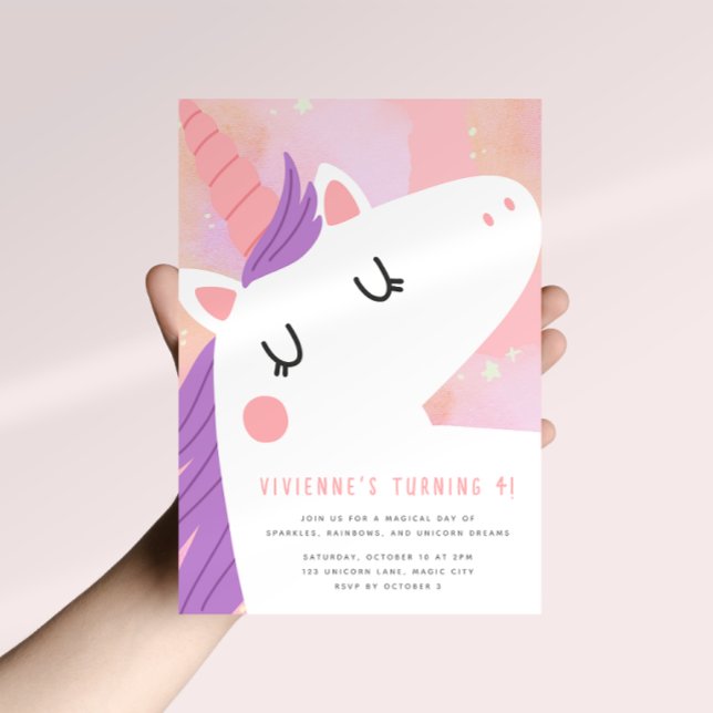 Pastel Unicorn Birthday Invitation (Creator Uploaded)