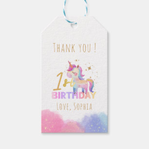 Pastel Unicorn Birthday Party Thank You Tag