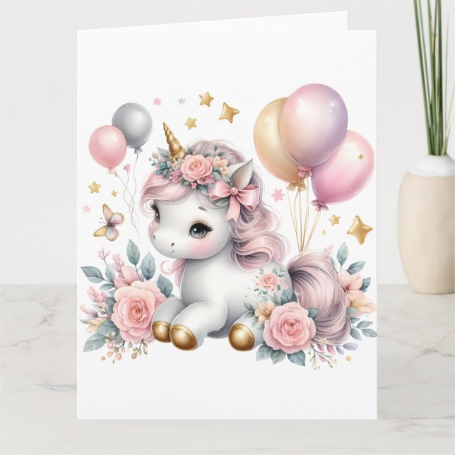 Pastel   Unicorn  Card (Front)