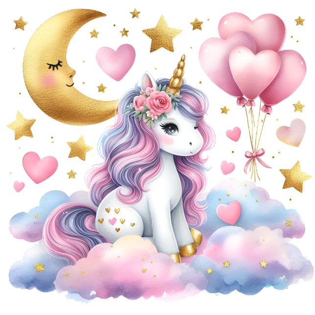 Pastel Unicorn  Classic Round Sticker (Creator Uploaded)
