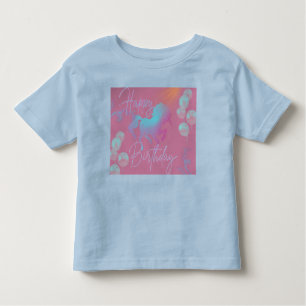Pastel Unicorn Girl Birthday Party  Toddler T-Shirt