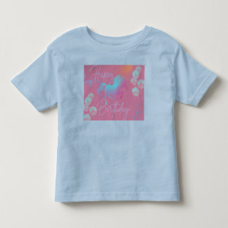 Pastel Unicorn Girl Birthday Party Toddler T-Shirt