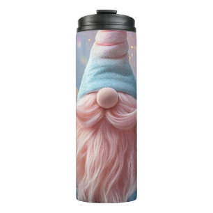 Pastel Unicorn Gnome / Gonk with Fluffy Pink Beard Thermal Tumbler