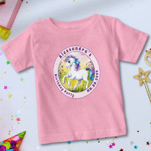 Pastel Unicorn Magical Custom Birthday Baby T-Shirt