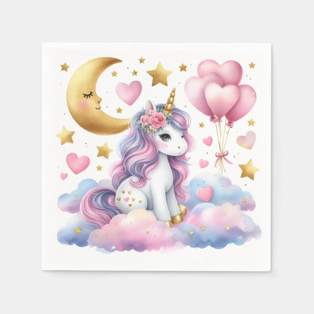 Pastel Unicorn  Napkin (Front)
