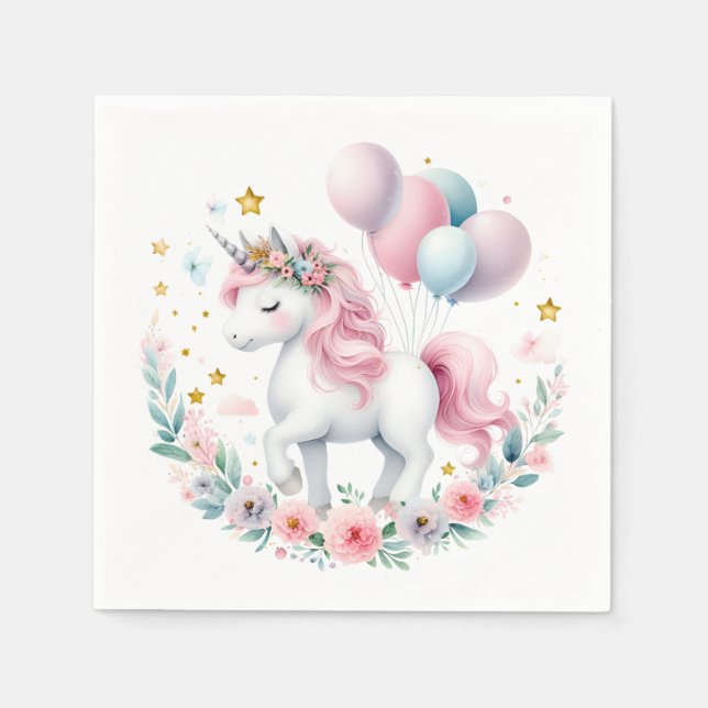 Pastel Unicorn  Napkin (Front)