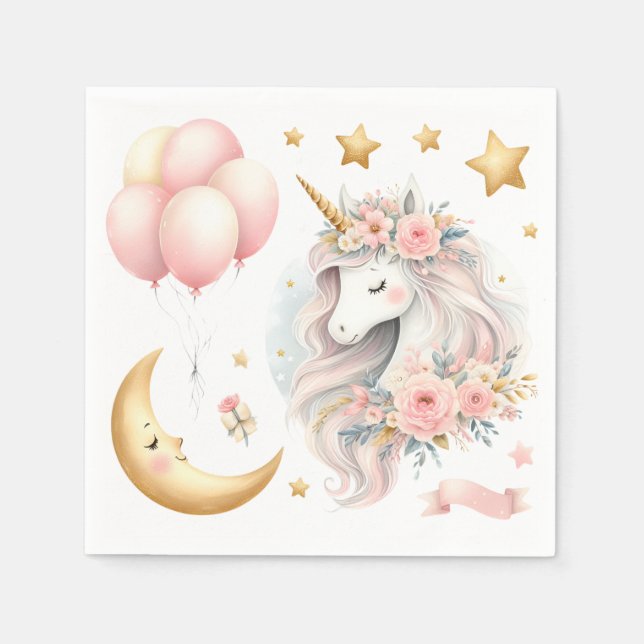 Pastel Unicorn  Napkin (Front)