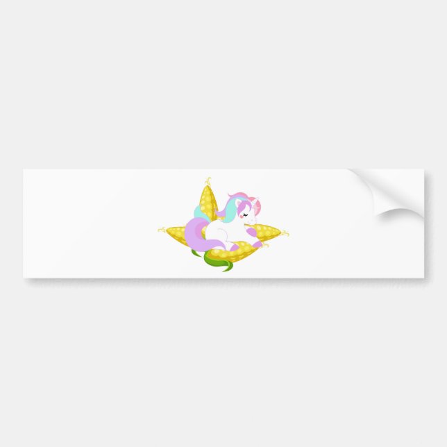 pastel Unicorn on the cob Bumper Sticker (Front)