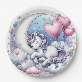 Pastel Unicorn Paper Plate