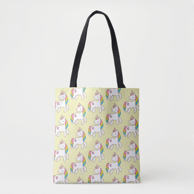 Pastel Unicorn Pattern Tote Bag (Front)